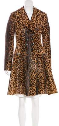 Alaia Leopard Print Ponyhair Coat w/ Tags