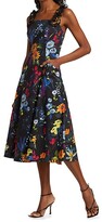 Thumbnail for your product : Teri Jon by Rickie Freeman Floral Print Flower-Strap Dress
