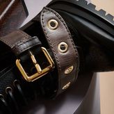 Thumbnail for your product : Burberry Leather and Snakeskin Cut-out Platform Boots
