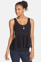 Thumbnail for your product : BP Lace Trim Babydoll Tank (Juniors)