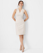 Thumbnail for your product : Ann Taylor The Seamed V-Neck Sheath Dress in Stretch Cotton