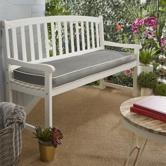 Beachcrest HomeTM Indoor/Outdoor Sunbrella Seat Cushion Beachcrest Home Fabric: Antique Beige, Size: 3" H x 60" W x 19" D