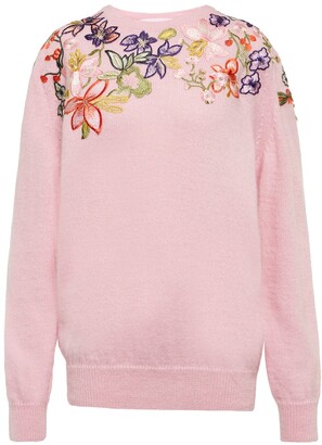 Costarellos Cosette floral-embroidered sweater