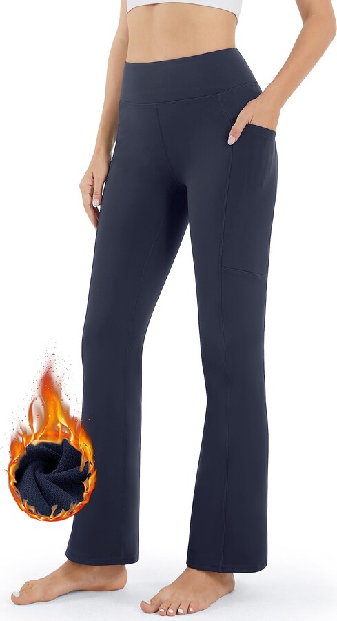 AFITNE Women's Fleece Lined Yoga Pants - High Waisted Thermal Flare Leggings  - ShopStyle Activewear Trousers