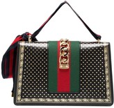 Thumbnail for your product : Gucci black Sylvie small stars print leather shoulder bag