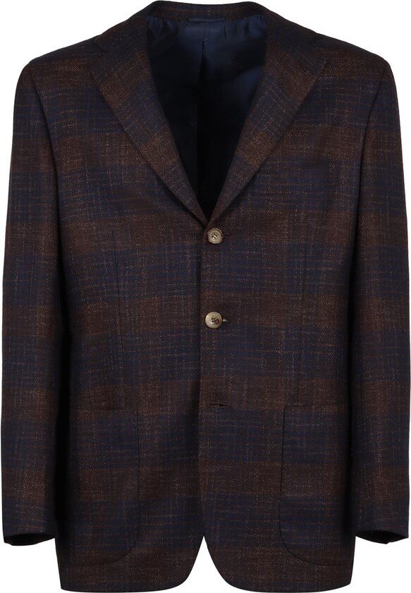 Kiton Single-Breasted Checked Blazer
