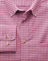 Thumbnail for your product : Extra Slim Fit Non-Iron Poplin Coral and Navy Check Cotton Casual Shirt Single Cuff Size Small by Charles Tyrwhitt