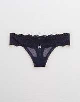 Thumbnail for your product : aerie Logo Lace Thong