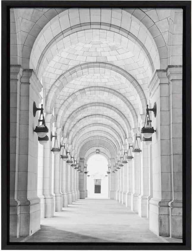 Sylvie Union Station by Golie Framed Canvas Cityscape Art Print 24 in. x 18 in.