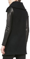 Thumbnail for your product : Helmut Lang Inclusion Leather-Sleeve Felt Jacket