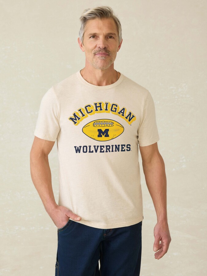Faherty University of Michigan Sunwashed Tee