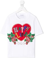 Thumbnail for your product : Dolce & Gabbana Children sequin embroidered T-shirt