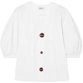 Thumbnail for your product : Isa Arfen Pleated Cotton-poplin Top