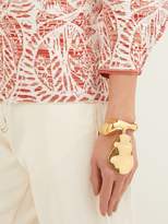 Thumbnail for your product : Chloé Hammered Double Disc Cuff - Womens - Gold