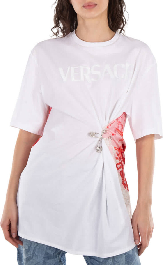 Versace Safety Pin Barocco Sea Printed T-Shirt