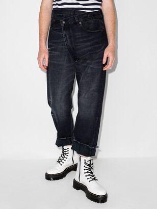 R 13 Crossover waistband jeans