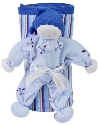Under the Nile Organic Egyptian Cotton Stroller Blanket and Toy Gift Set - AIRPLANE