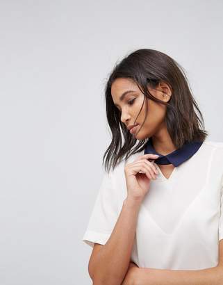 Louche Finelle Top With Contrast Collar