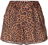 Thumbnail for your product : Laneus Leopard Print Fitted Shorts