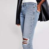 Thumbnail for your product : River Island Denim Molly mid rise ripped jegging