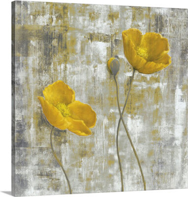 Canvas On Demand 'Yellow Flowers I' by Carol Black Painting Print on Canvas