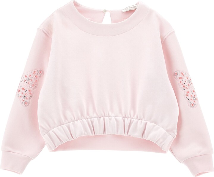 MonnaLisa Embroidered Butterfly Sweatshirt