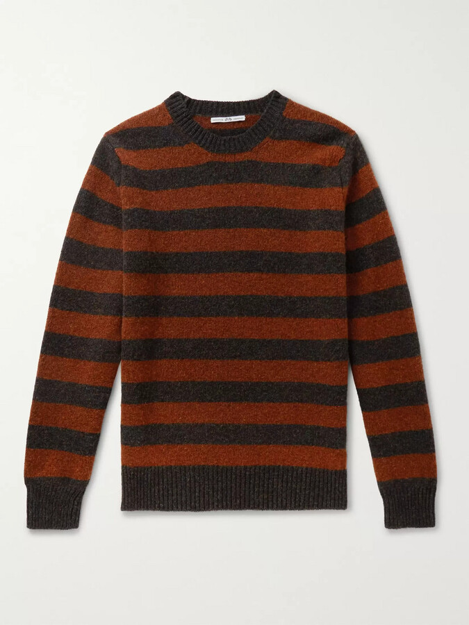 CONNOLLY + Goodwood Striped Mélange Shetland Wool and Cashmere-Blend ...