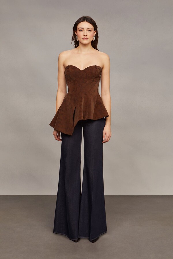 AMUR Augusta Bustier Peplum Top