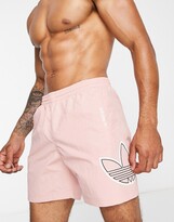 Thumbnail for your product : adidas SPRT Outline logo swim shorts in light pink