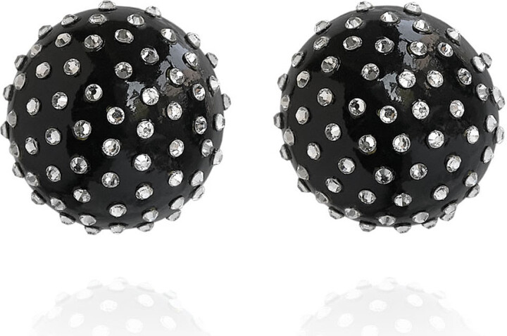 Saule Label Black / Silver Gaia Midi Jet Earrings In Silver Moonrise