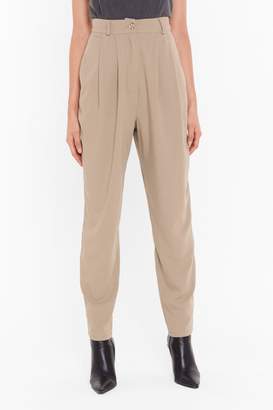 Nasty Gal Womens Take the Pleat Off High-Waisted Tapered trousers - beige - 8
