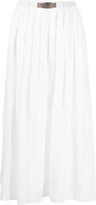White Cotton Midi Skirt