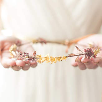 Victoria Millesime Odette Gold Orchid Bridal Crown