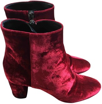 red suede ankle boots uk