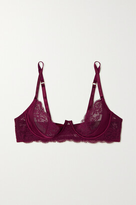 Agent Provocateur Sloane Lace-trimmed Satin Underwired Balconette