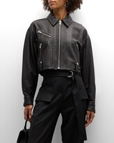 Albane Cropped Leather Jacket 
