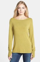 Thumbnail for your product : Eileen Fisher Bateau Neck Long Sleeve Top (Regular & Petite)
