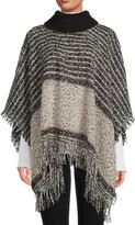 Thumbnail for your product : Nine West Stripe Boucle Turtleneck Poncho