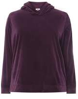 Thumbnail for your product : Evans Purple Super Soft Velour Hoodie