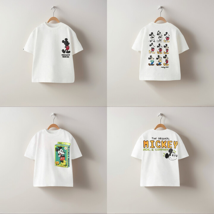 Kids Cotton T-shirt Disney Fashion Costume Casual Trendy Clothes Boys And Girls Cartoon Tees Print Tops Round Neck Tees