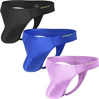 ZONBAILON Ice Silk Thongs and G-Strings for Male Seamless Thong with