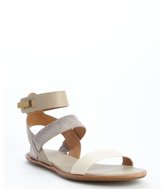 Thumbnail for your product : AERIN bone and cement leather snake embossed 'Sienna' sandals