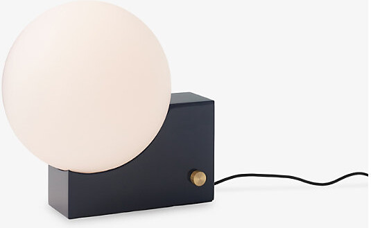 Tradition Steel Blue Journey Steel and Glass Lamp 26cm