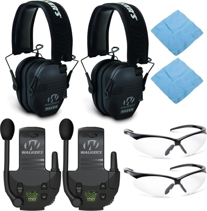 Walkers Walker's Razor Slim Electronic Muff (Black, 2Pack) Bundle