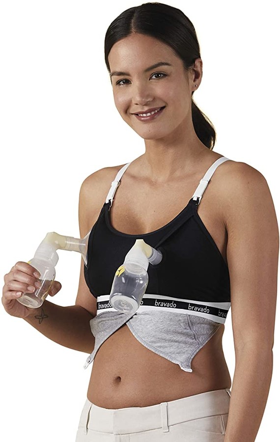 BRAVADO! DESIGNS Women's Maternity Clip and Pump Hands-Free Nursing Bra Accessory, S - XL