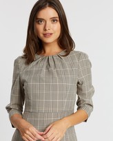 Thumbnail for your product : Dp Petite Checked 3/4 Sleeve Pencil Dress