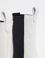Thumbnail for your product : ASOS DESIGN Rhea premium leather western boot in off white