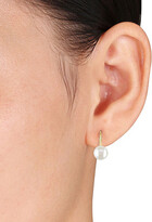 Thumbnail for your product : Fine Jewelry Cultured Freshwater Button Pearl 10K Yellow Gold Earrings