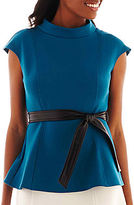 Thumbnail for your product : JCPenney Worthington Belted Peplum Top