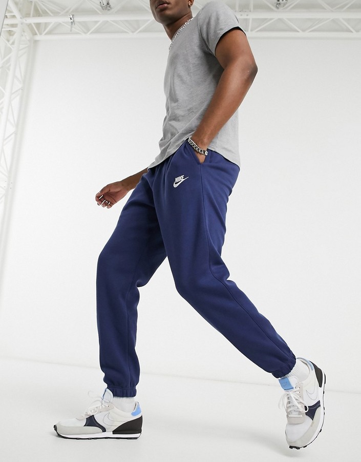 Nike Club casual fit cuffed joggers in navy - ShopStyle